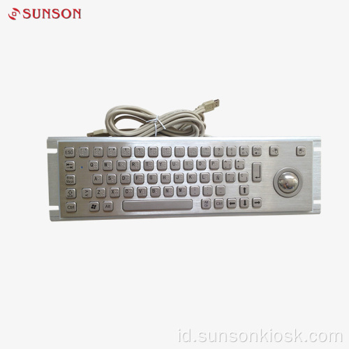 Keyboard stainless steel ip65 dengan trackball untuk terminal layanan mandiri